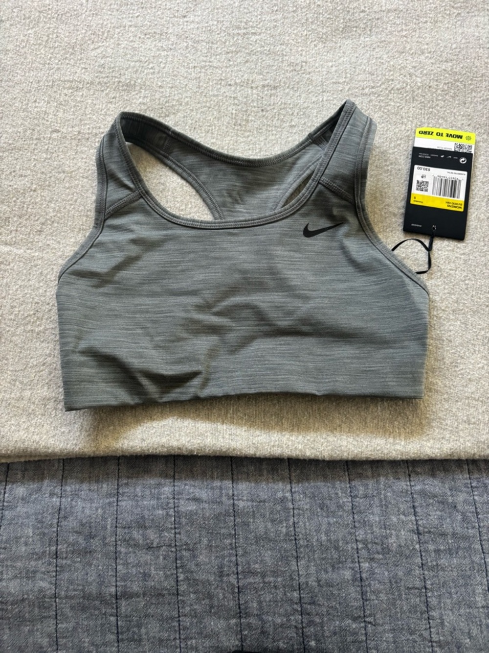 Nike Grey Heather Racerback Sports Bra